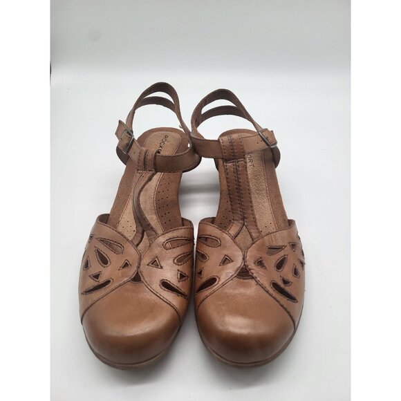 Rockport Shoes - ROCKPORT Women's SZ 8.5 Brynn Brown Leather T-Strap Mary Jane comfort sandal